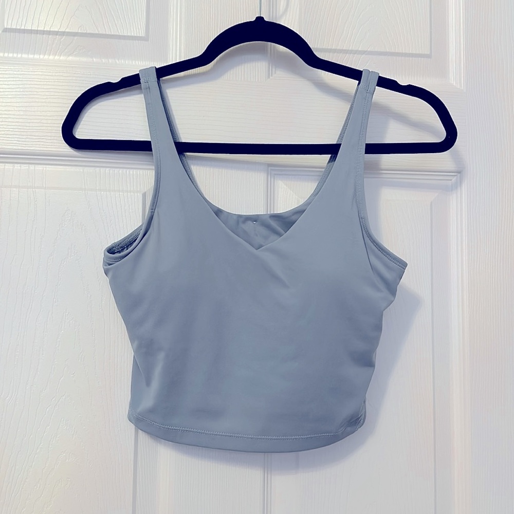Sky blue activewear cropped tank top